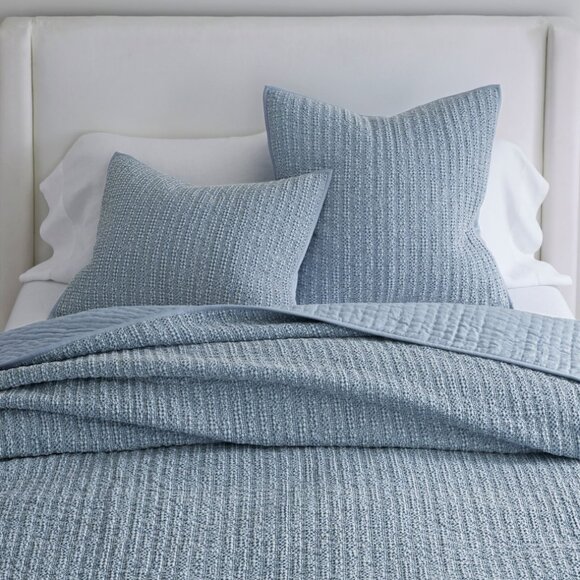 BRAND NEW Pottery Barn Honeycomb Cotton (1) KING Sham~Chambray Blue - Picture 3 of 7
